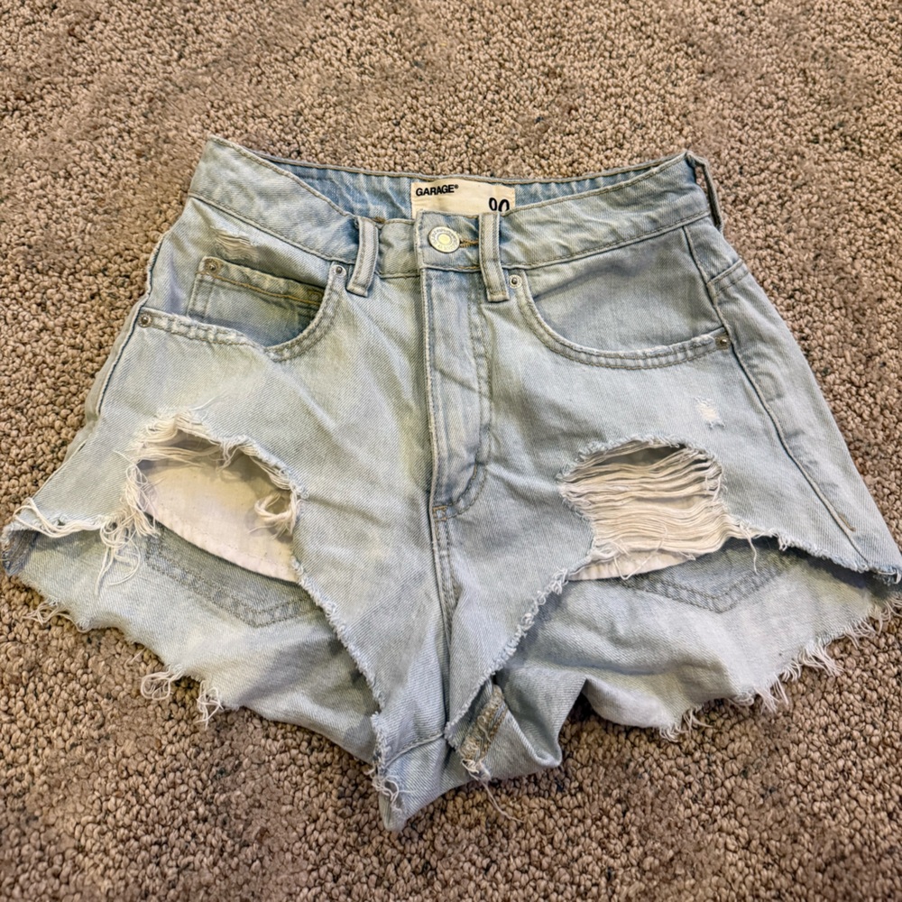 Garage Light Blue Jean Shorts